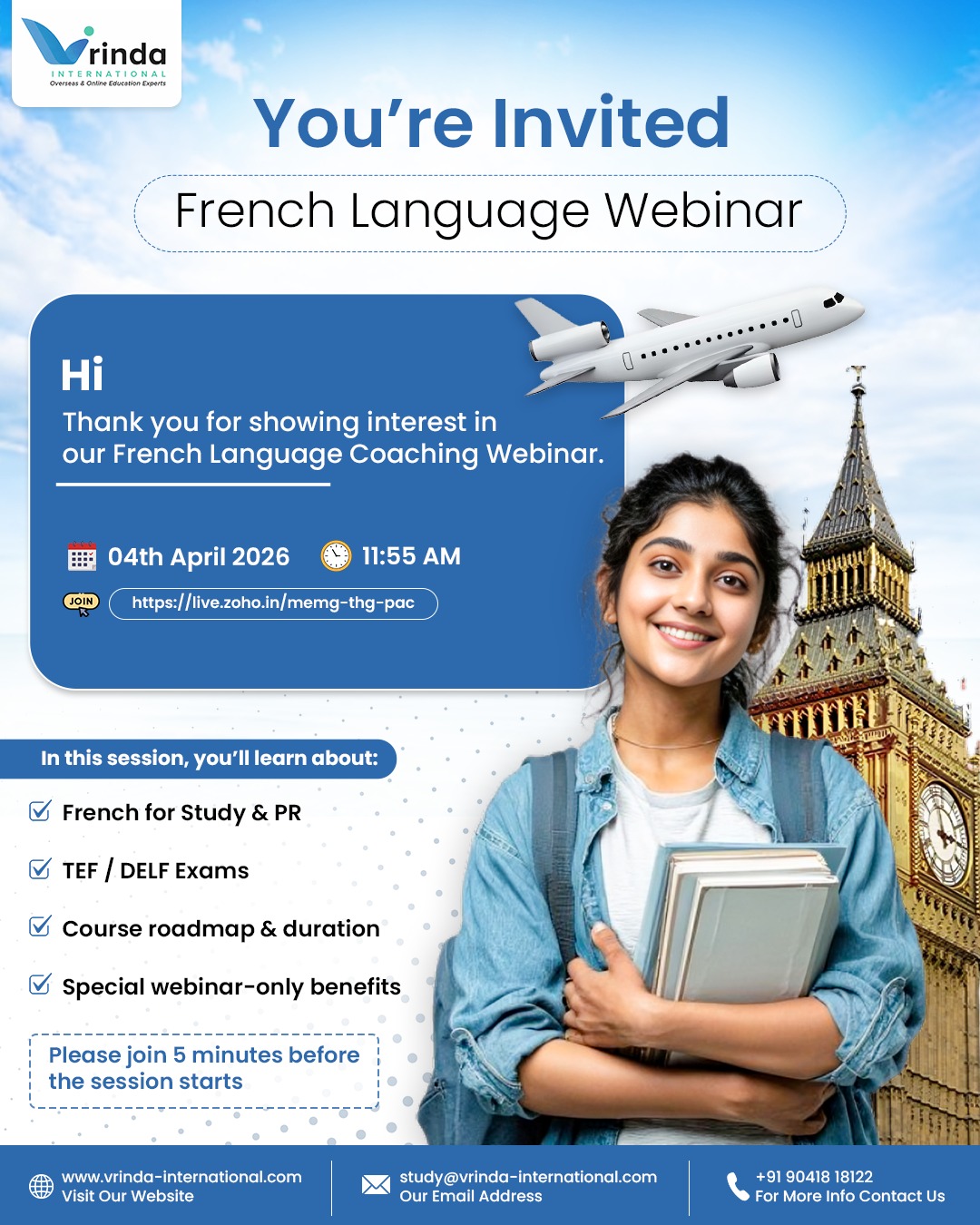 French Language Coaching Webinar Poster